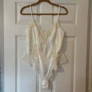 Victorias Secret Vintage 90’s Satin Lace One Piece Slip Flutter Teddy Size M